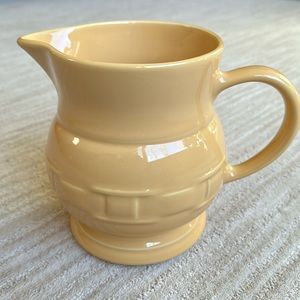 Longaberger Large Milk Pitcher 2 Quart Woven Traditions Pattern Butternut Yellow